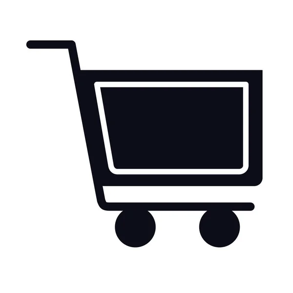 Winkelwagen trolley supermarkt stijl lijn icoon — Stockvector