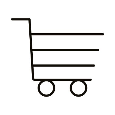 Yatay çizgileri olan alışveriş arabası süpermarket tarzı simge