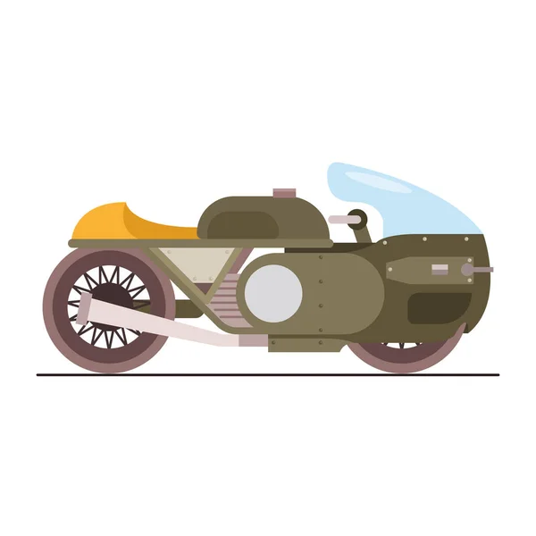 Green motorbike military style vehicle — 图库矢量图片
