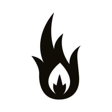Alevli ateş sitili siluet