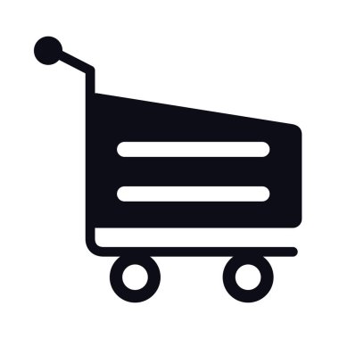 Yatay çizgileri olan alışveriş arabası, stil çizgisi simgesi