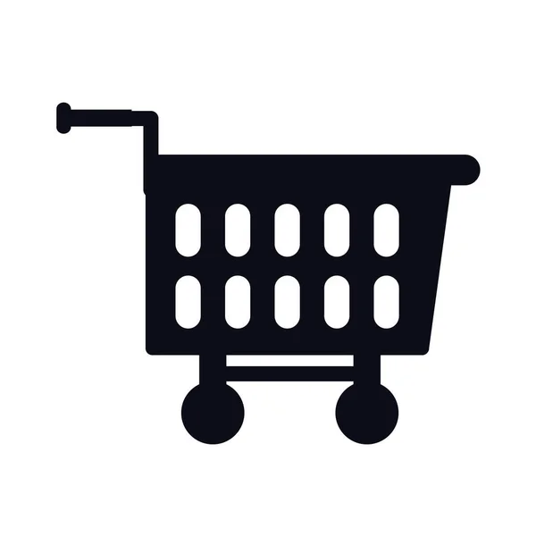 Carrito de compras icono de línea de estilo de supermercado plástico — Vector de stock