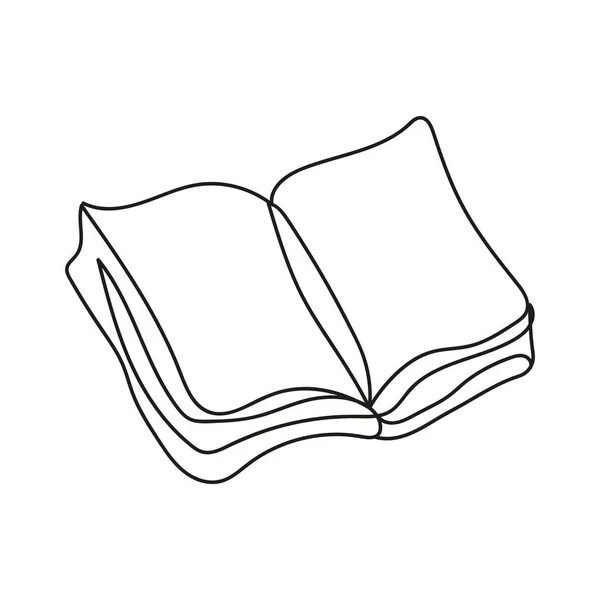 Libro de texto icono de estilo de una línea — Vector de stock