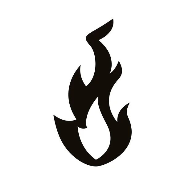 Feuer Flamme Silhouette Stil-Symbol — Stockvektor