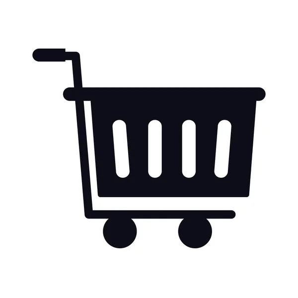 Shopping cart plastic supermarket line style — 스톡 벡터