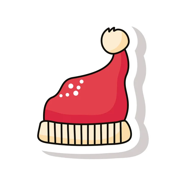 Vrolijk kerstmis kerstman hoed sticker — Stockvector
