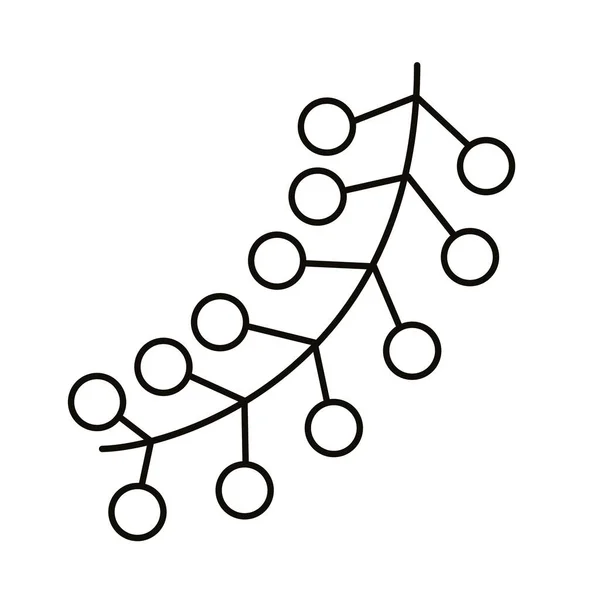 Felici bacche di Natale in linea di ramo icona di stile — Vettoriale Stock