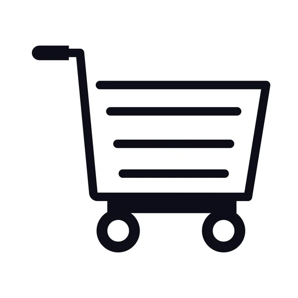 Shopping cart trolley with horizontal lines supermarket style line — 图库矢量图片