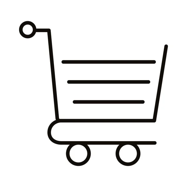Bevásárlókocsi vízszintes vonalakkal szupermarket stílus ikon — Stock Vector