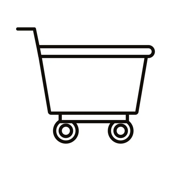 Chariot chariot chariot style ligne supermarché — Image vectorielle