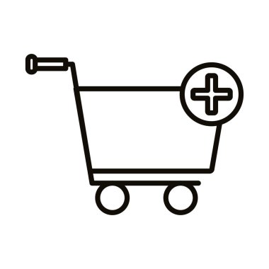Puss sembolü tarzı simgesi olan alışveriş arabası