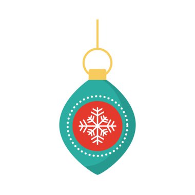 Kar tanesi gibi düz ikonlu mutlu noel balosu