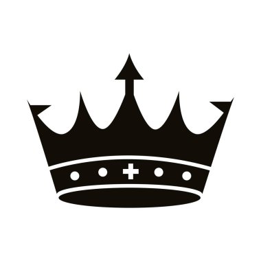 ok siluet stili simgesiyle kraliyet tacını giyecek