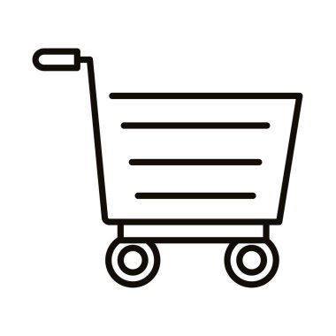 Süpermarket tarzı yatay çizgileri olan alışveriş arabası.