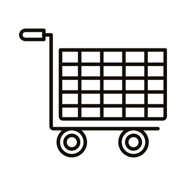 Damalı süpermarket tarzı olan alışveriş arabası