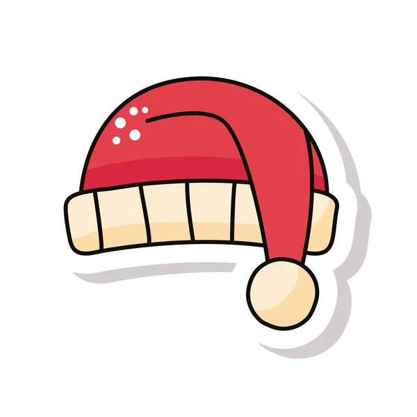 God jul tomte hatt klistermärke ikon — Stock vektor