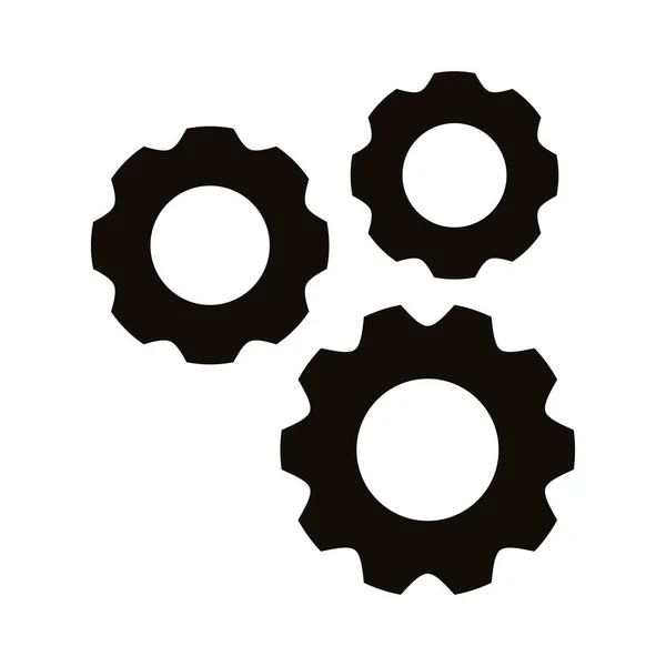 Gears machine block style icon — Stock Vector