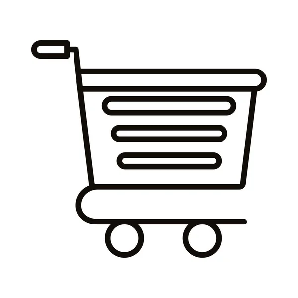Chariot chariot avec lignes horizontales style ligne de supermarché — Image vectorielle
