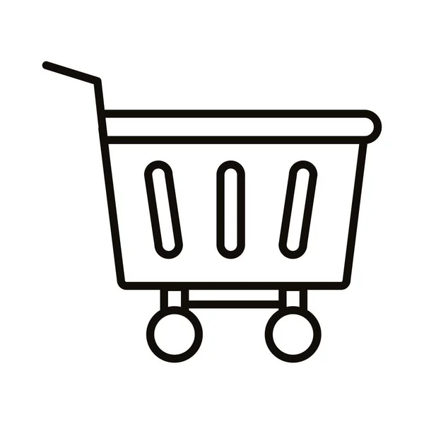 Shopping cart plastic supermarket style line — 스톡 벡터