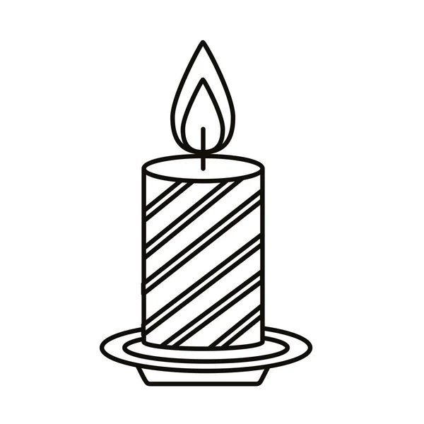 Happy merry christmas candle line style icon — Stock Vector