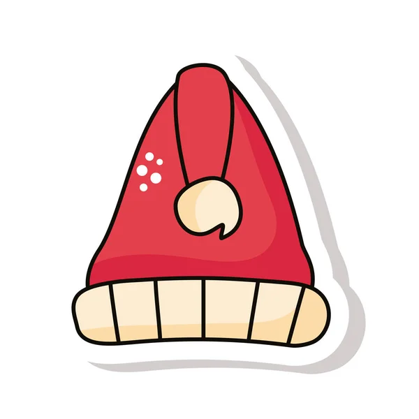 Noël rouge santa chapeau autocollant — Image vectorielle