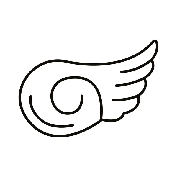 Asas penas pássaro linha estilo ícone — Vetor de Stock