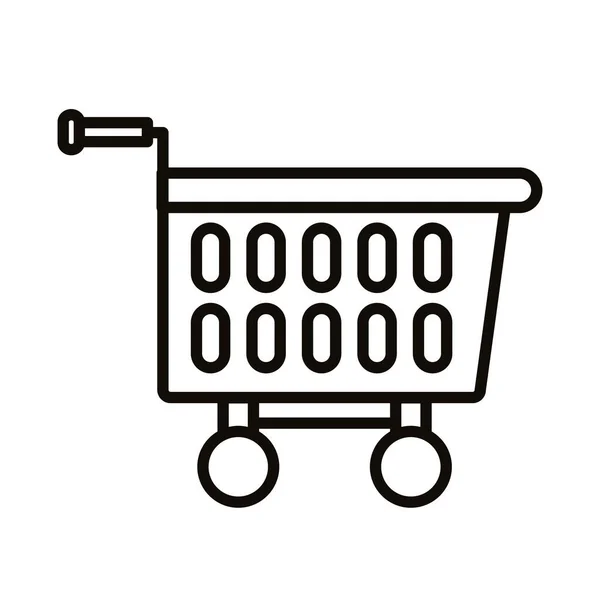 Shopping cart plastic supermarket style line icon — 스톡 벡터