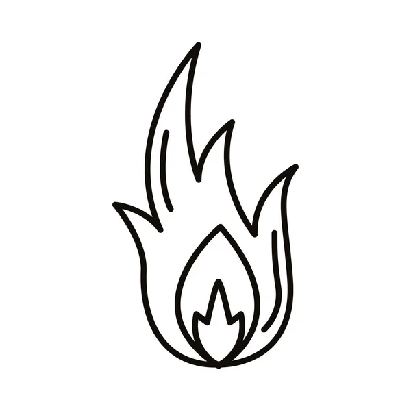 Llama fuego caliente estilo línea — Vector de stock