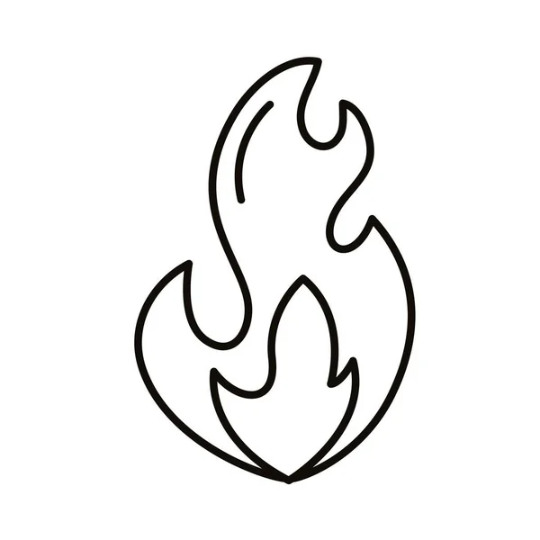 Fuego llama línea caliente estilo — Vector de stock