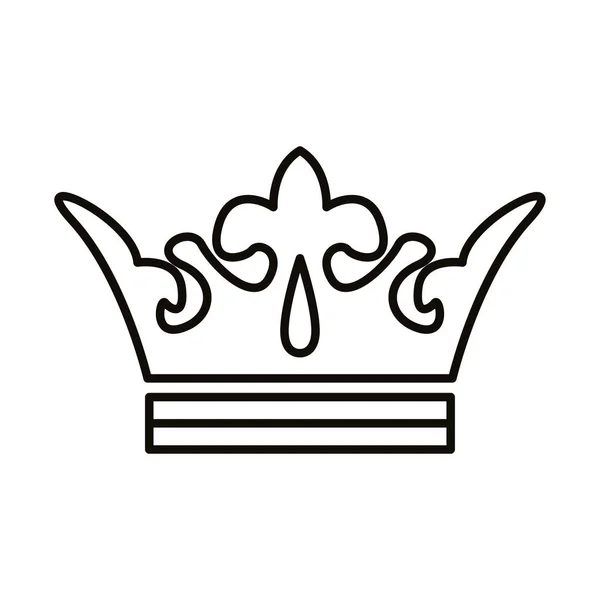 Couronne reine royale style ligne — Image vectorielle