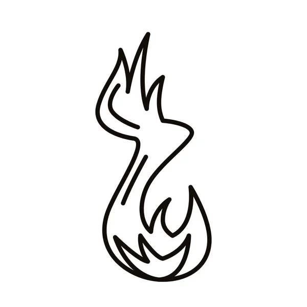 Llama fuego caliente estilo línea icono — Vector de stock