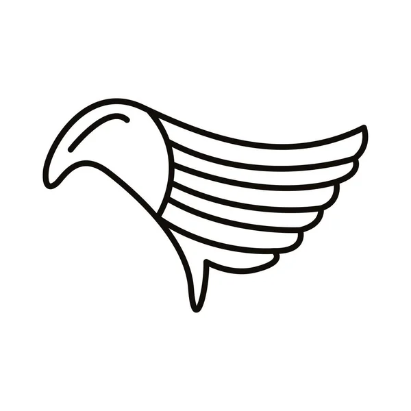 Flügelfedern Vogelstil Linie — Stockvektor