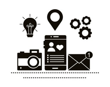 akıllı telefonda kalbi olan profil avatarı ve simge blok biçim simgesini ayarla