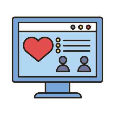 kalp aşk çizgisi ve biçim simgesi olan masaüstü