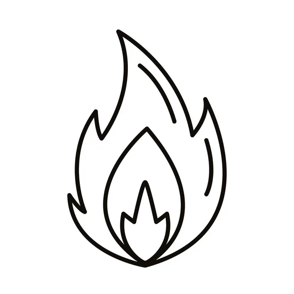 Fuego llama línea caliente estilo icono — Vector de stock