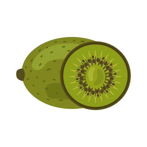 Kiwi fruta fresca comida saludable icono — Vector de stock