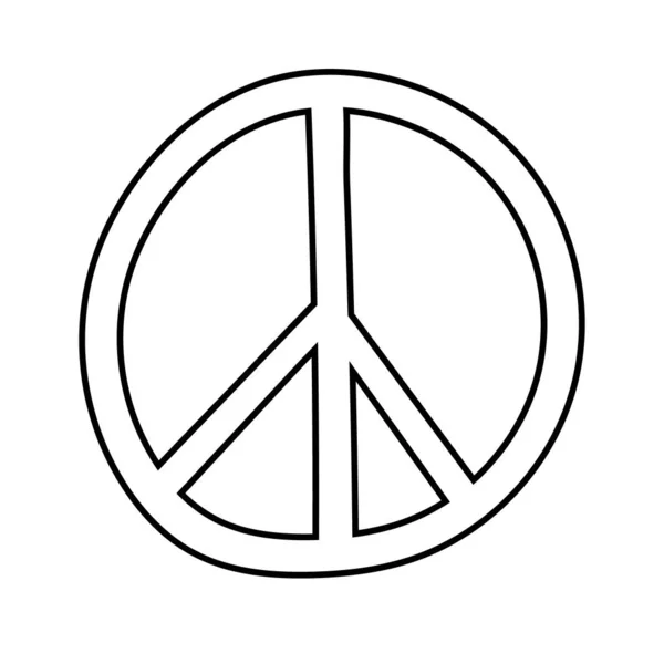 Symbol míru a lásky ikona stylu čáry — Stockový vektor
