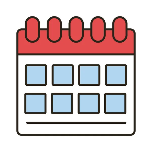 Řádek připomenutí kalendáře a ikona stylu výplně — Stockový vektor