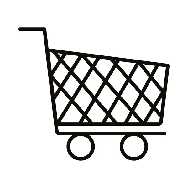 Carrinho de compras com estilo linha quadriculada —  Vetores de Stock