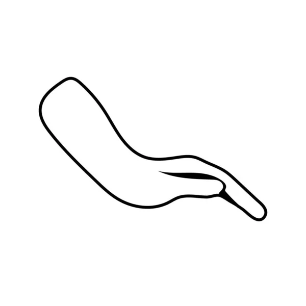 Mão ícone de estilo de linha linguagem humana — Vetor de Stock