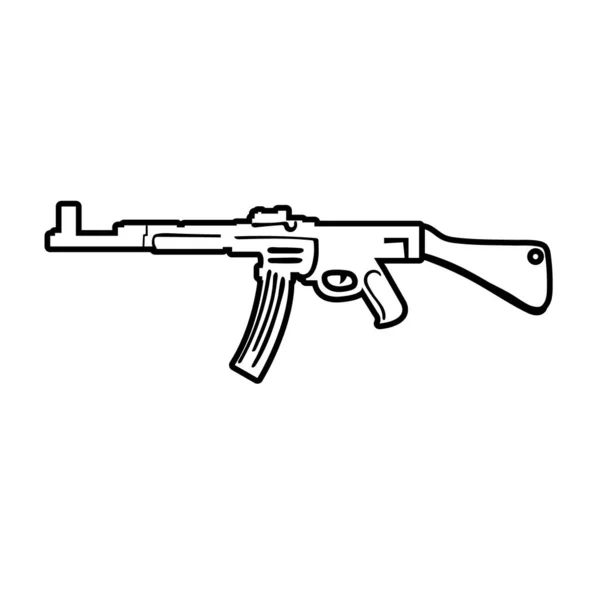 Rifle arma guerra línea estilo icono — Vector de stock