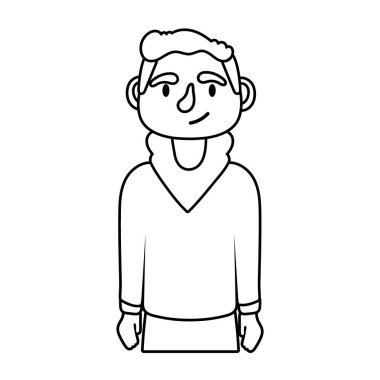 Genç adam avatar karakter çizgisi simgesi