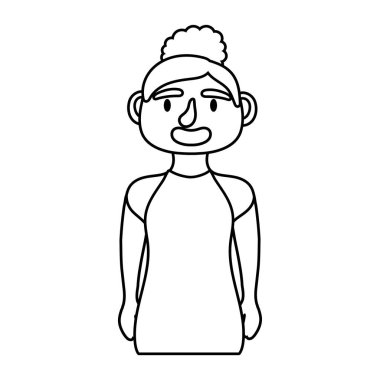 Genç kadın avatar karakter çizgisi simgesi