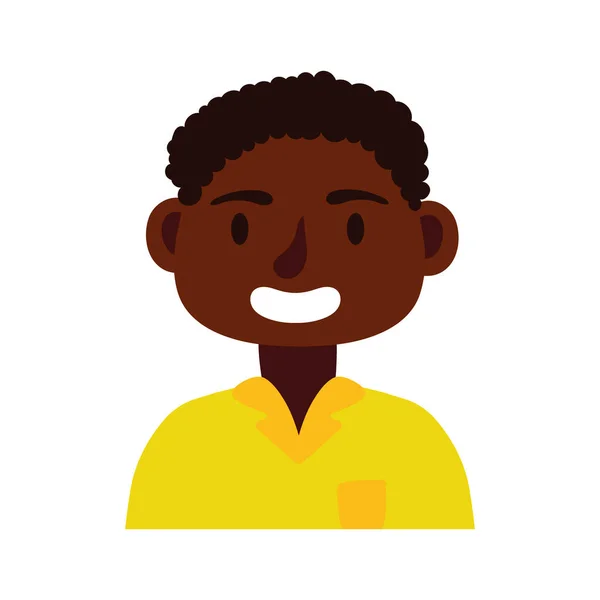 Jovem afro homem avatar personagem ícone —  Vetores de Stock