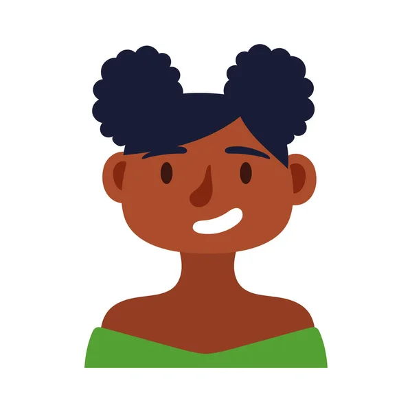 Ung afro kvinna avatar karaktär ikon — Stock vektor