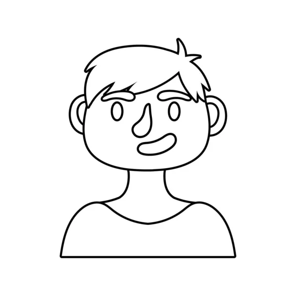 Jovem avatar personagem ícone de estilo de linha — Vetor de Stock