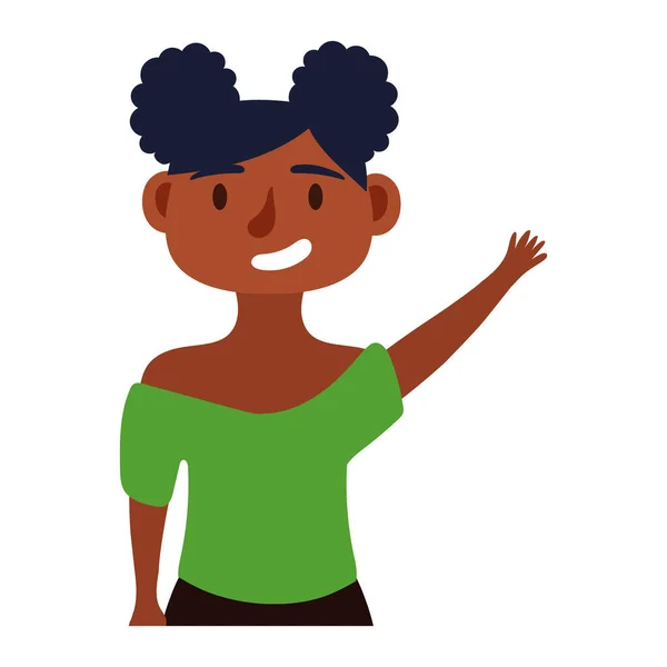 Genç Afro kadın Avatar karakter simgesi — Stok Vektör