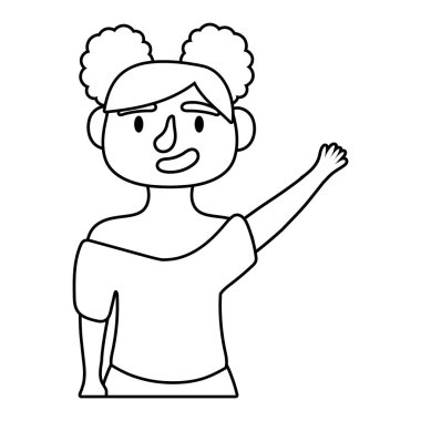 Genç kadın avatar karakter çizgisi simgesi