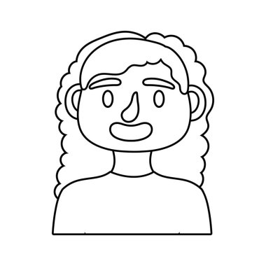 Genç kadın avatar karakter çizgisi simgesi