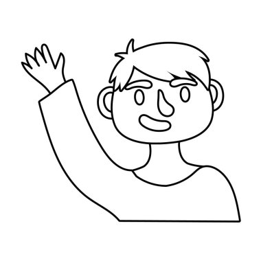 Genç adam avatar karakter çizgisi simgesi